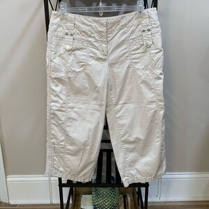 LOFT Cream Wide Leg Capris 4